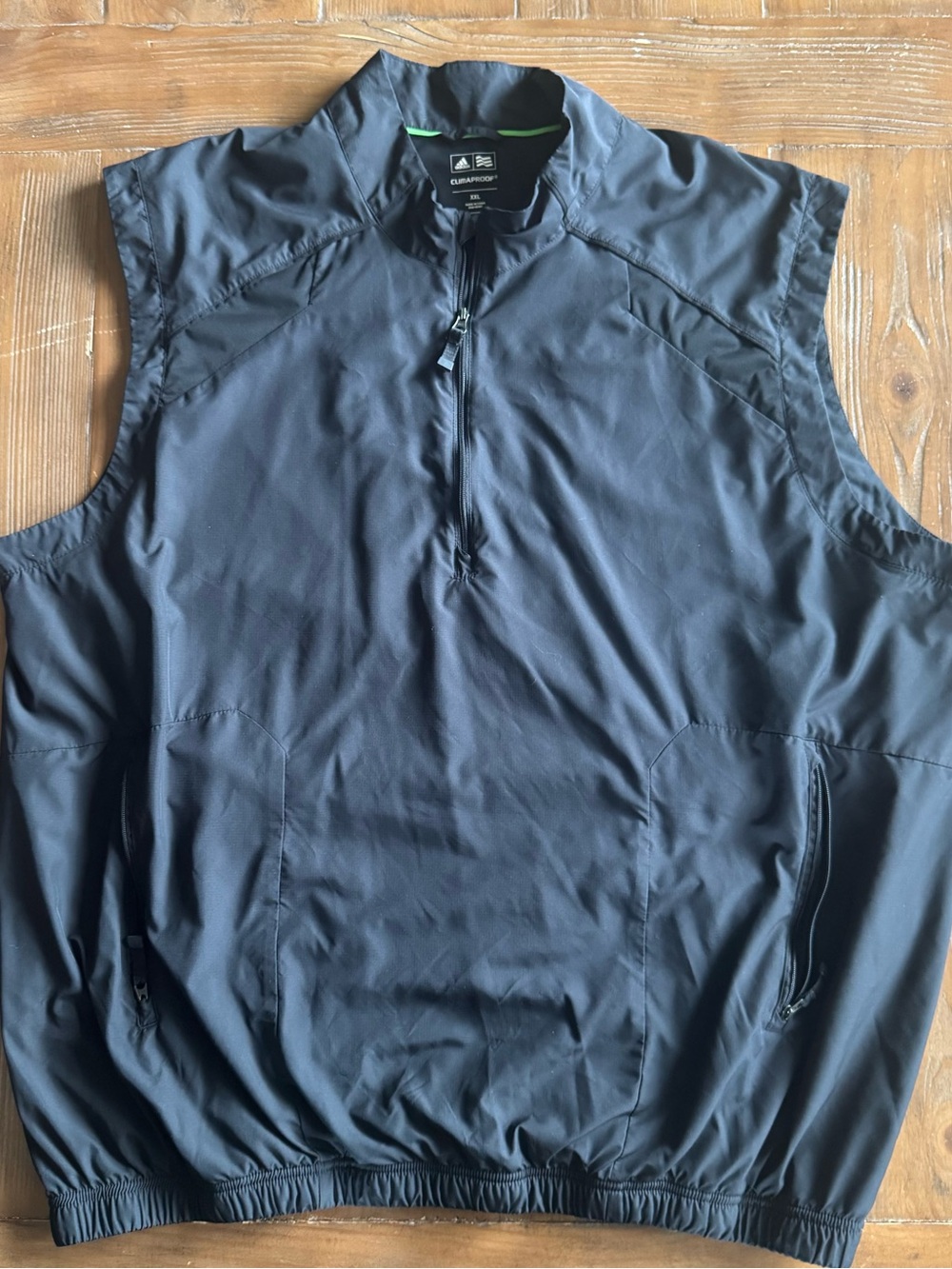 Adidas Golf Climaproof Wind Black 1/4 Zip Golf Vest XXL